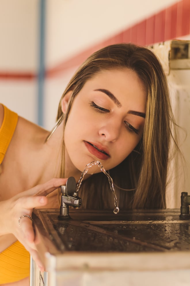 Drinking On Drinking Fountain